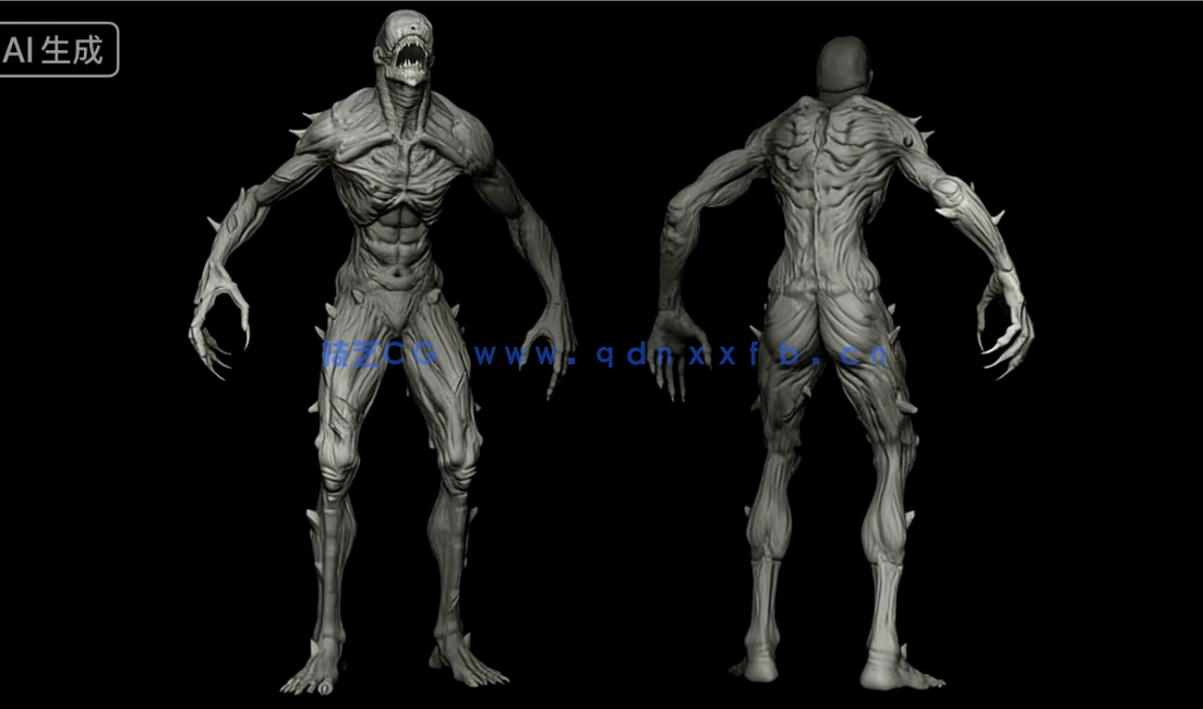 [Zbrush] 80款不死生物亡灵丧尸手工雕刻VDM笔刷ZBrush套件(图7)