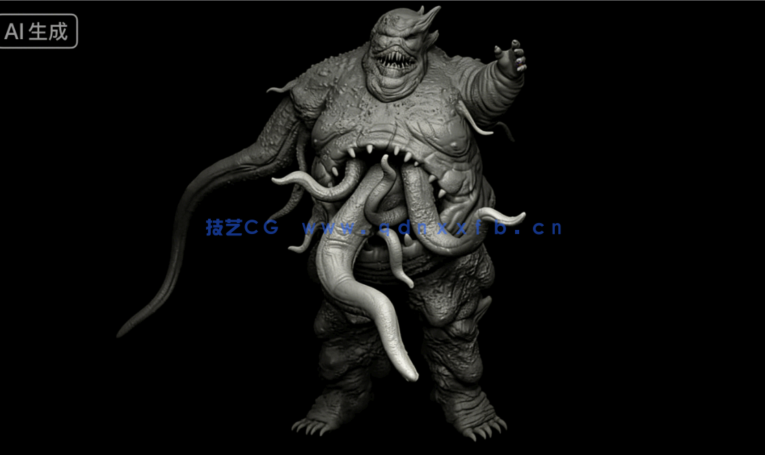 [Zbrush] 80款不死生物亡灵丧尸手工雕刻VDM笔刷ZBrush套件(图8)