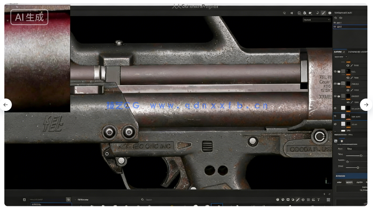 Blender超精细游戏武器模型从设计到渲染完整流程视(图14)