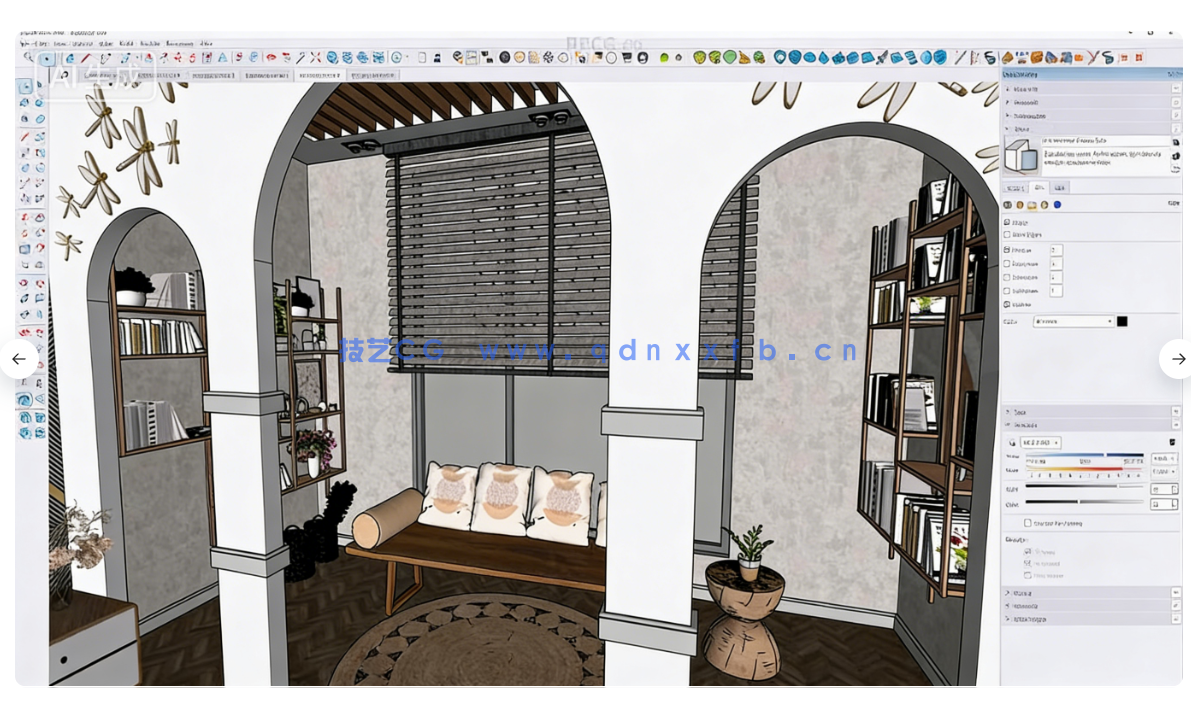 Enscape与SketchUp卧室室内可视化渲染技术视频教程(图2)