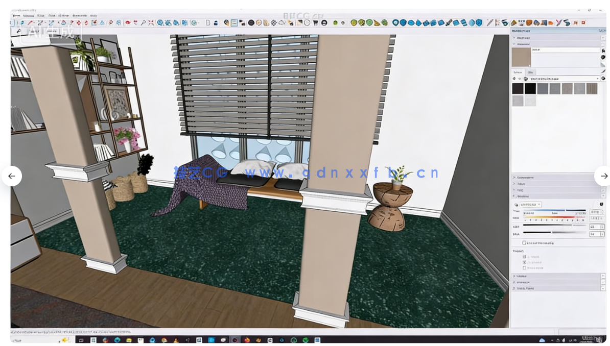 Enscape与SketchUp卧室室内可视化渲染技术视频教程(图4)