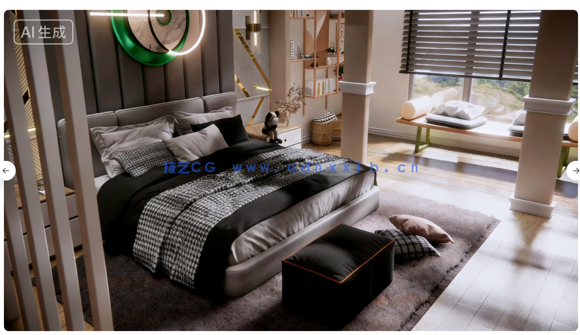 Enscape与SketchUp卧室室内可视化渲染技术视频教程(图5)