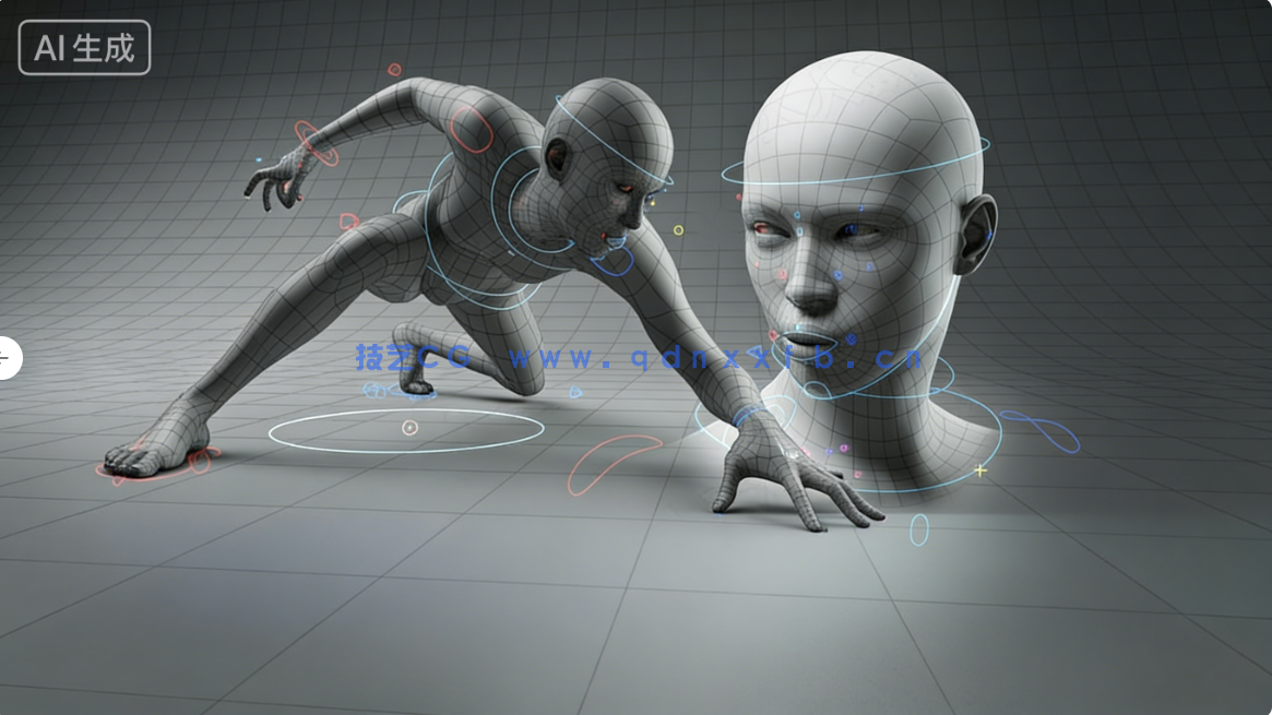 人体与面部绑定系统动画控制3D模型(图2)