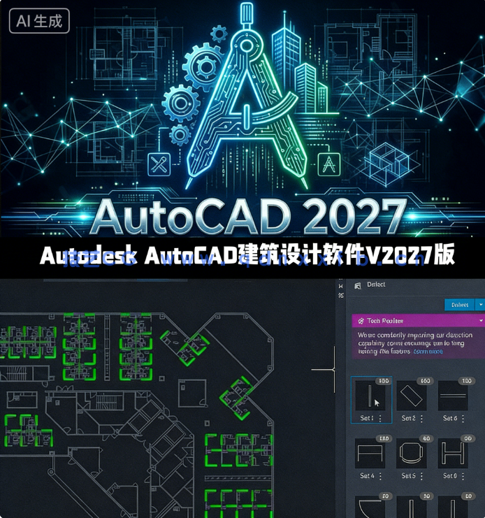  Autodesk AutoCAD建筑设计软件V2027版(图1)