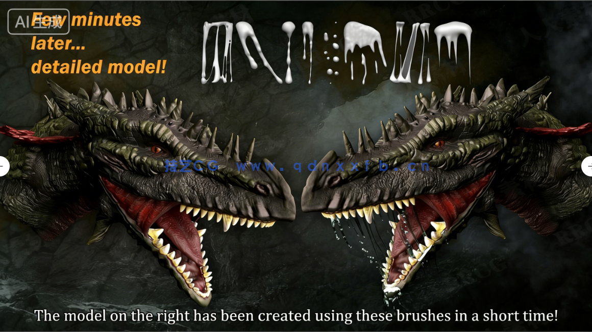 100款怪物粘液口水脓液等流体效果雕刻VDM笔刷ZBrush套件(图2) 100款怪物粘液口水脓液等流体效果雕刻VDM笔刷ZBrush套件(图2)