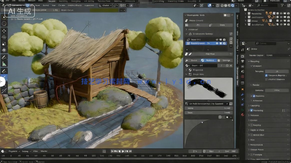 Brushstroke Tools 3D画笔描绘Blender插件V1.2.1版(图3)
