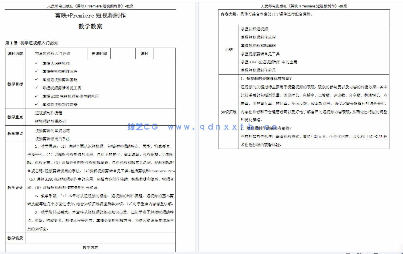 短视频拍摄、剪辑、调色与特效制作——剪映专业版+Premiere Pro 2024(全彩微课版)(图2) 短视频拍摄、剪辑、调色与特效制作——剪映专业版+Premiere Pro 2024(全彩微课版)(图2)