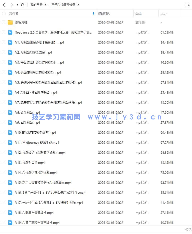 小王子AI视频课2026年结课(图1)