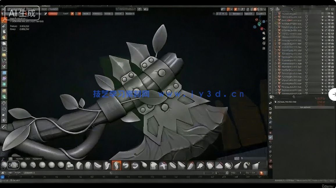 【中文字幕】Blender游戏战斧从概念设计到最终成品全流程制作视(图5) 【中文字幕】Blender游戏战斧从概念设计到最终成品全流程制作视(图5)