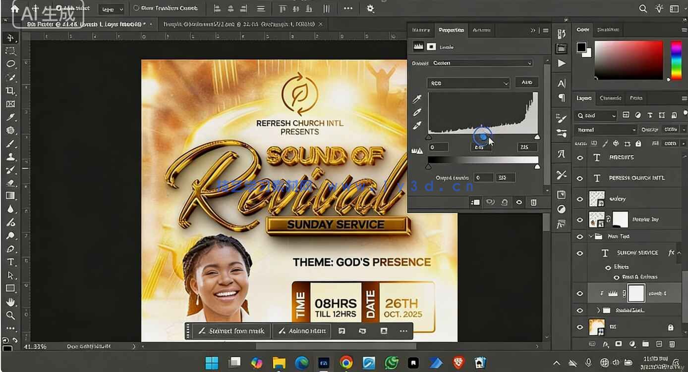 PS活动海报完整设计流程实例制作训练视频教程(图4) PS活动海报完整设计流程实例制作训练视频教程(图4)