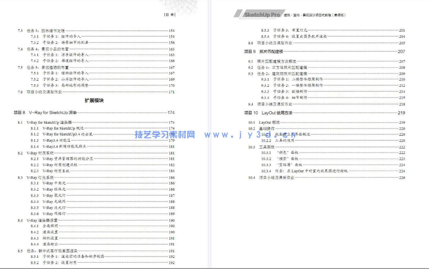 SketchUp Pro建筑·室内·景观设计项目式教程(慕课版)(图7) SketchUp Pro建筑·室内·景观设计项目式教程(慕课版)(图7)