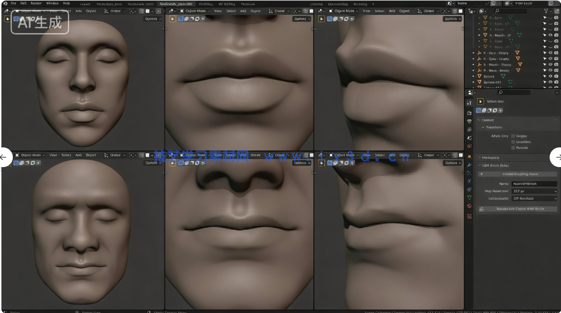 Blender人物头部雕刻建模全面核心技术训练视频教程(图5)