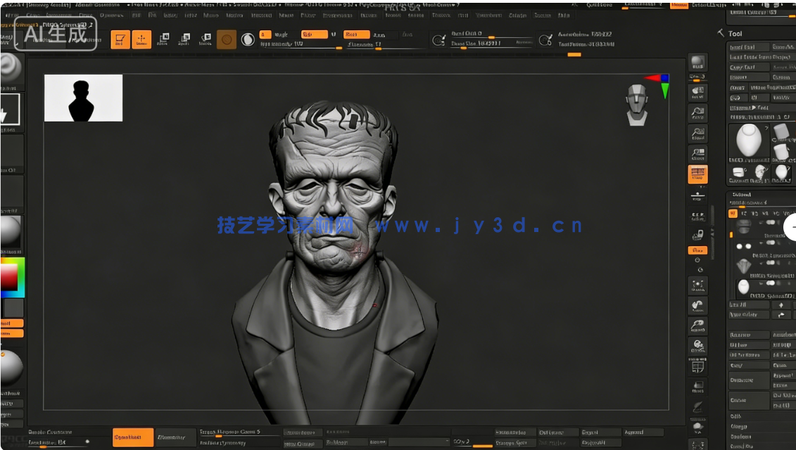 Zbrush科学怪人角色雕刻实例制作全流程视频教程(图1)