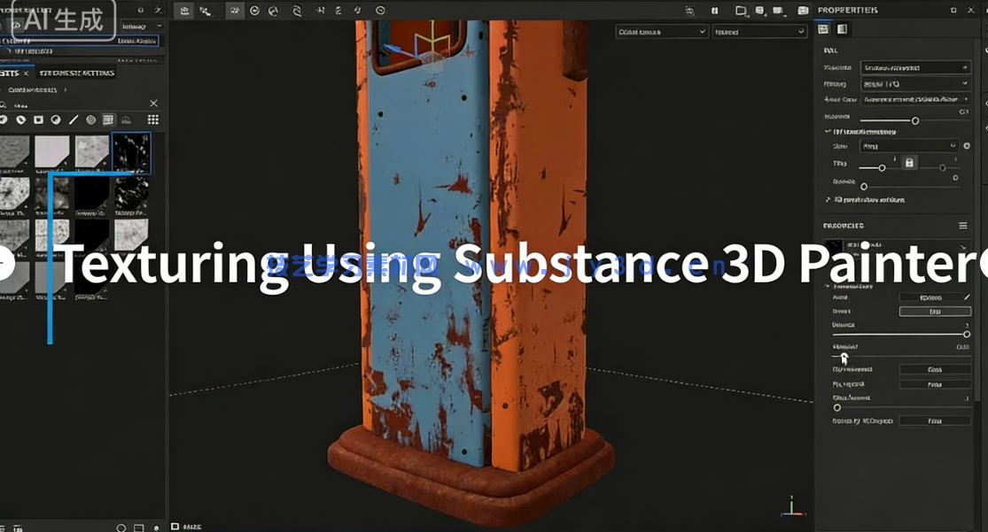 Substance 3D Painter影视级场景材质制作全流程视频(图2) Substance 3D Painter影视级场景材质制作全流程视频(图1)