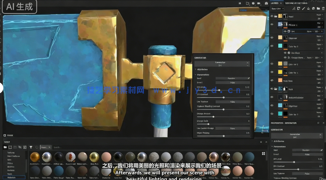 Blender与Substance Painter精美游戏武器实例制作视频(图4)