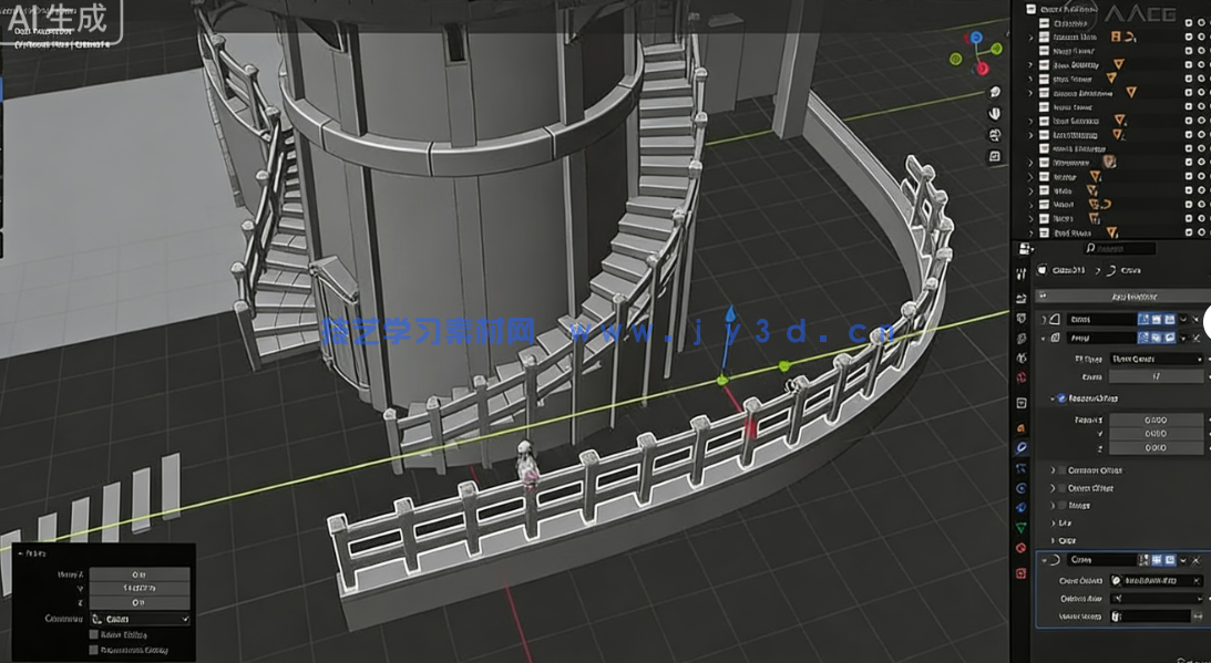 Blender法师塔建筑环境场景完整制作流程视频教程(图4)