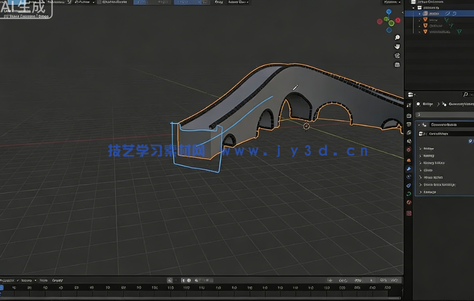 Blender几何节点程序化桥梁实例制作视频教程(图1) Blender几何节点程序化桥梁实例制作视频教程(图1)