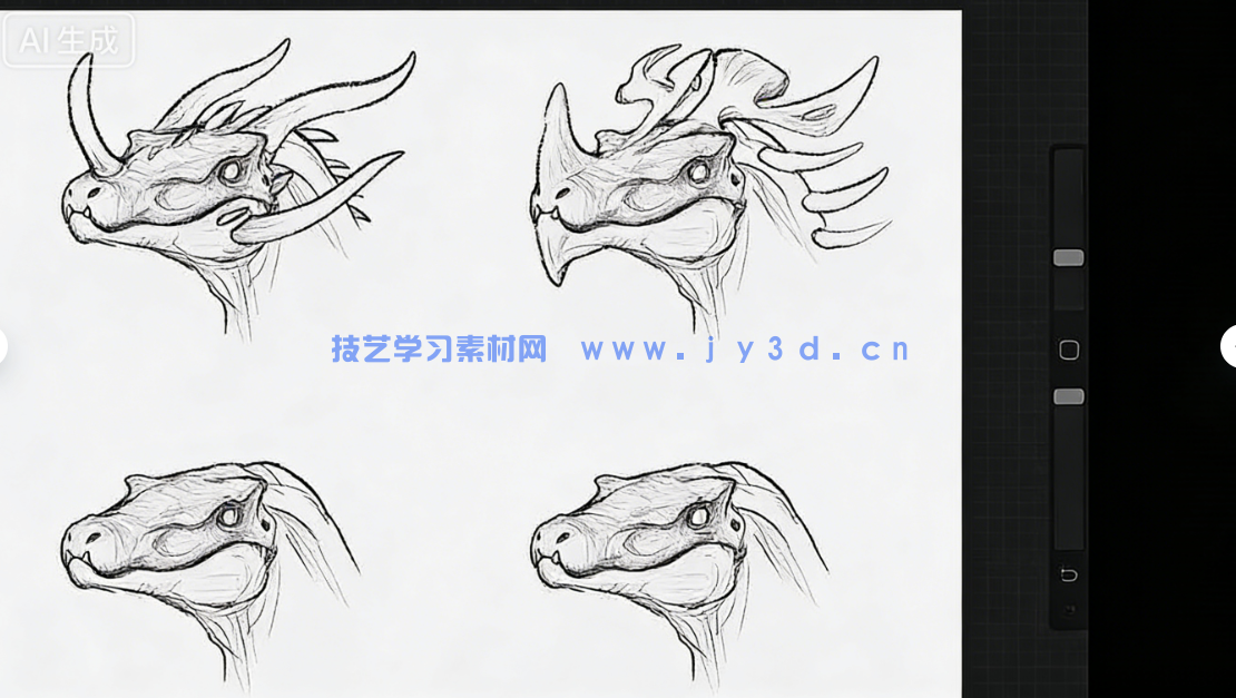 龙类生物系统性解剖绘画原理实战训练视频教程(图5)