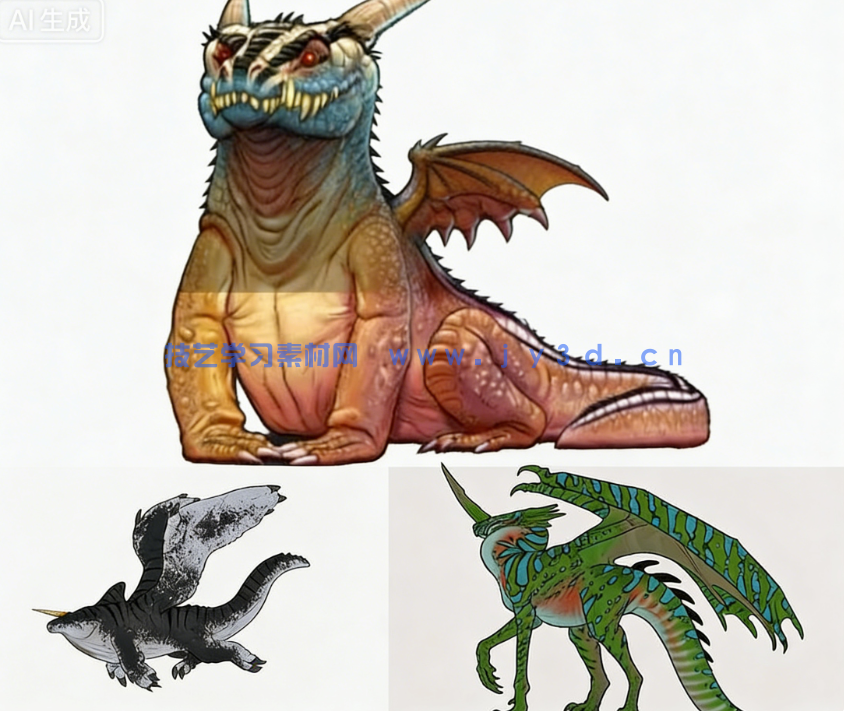 龙类生物系统性解剖绘画原理实战训练视频教程(图9)