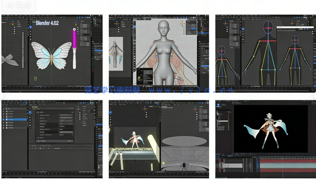 Blender卡通渲染角色从建模到后期实战全流程视频教(图2) Blender卡通渲染角色从建模到后期实战全流程视频教(图2)