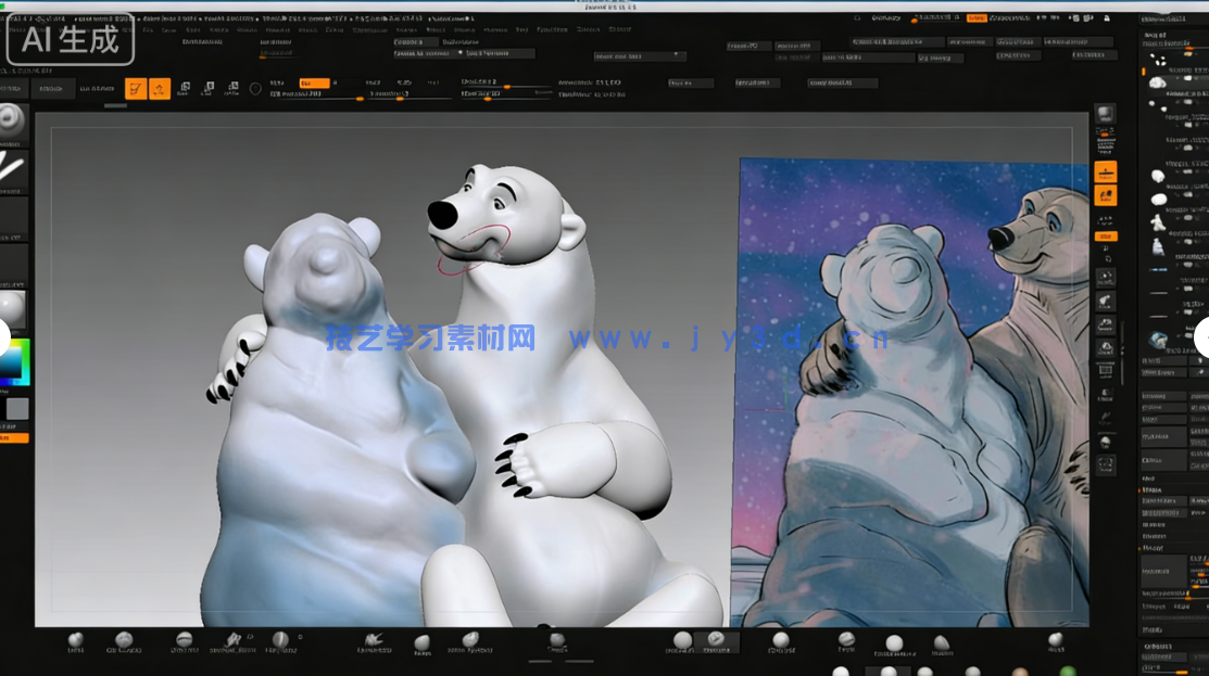 ZBrush迪斯尼卡通熊角色雕刻大师级训练视频教程(图2)