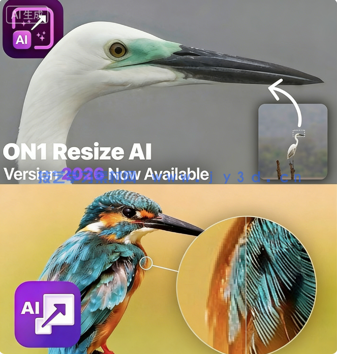 ON1 Resize AI 2026.3照片无损缩放软件V20.3.1.18535版(图1) ON1 Resize AI 2026.3照片无损缩放软件V20.3.1.18535版(图1)