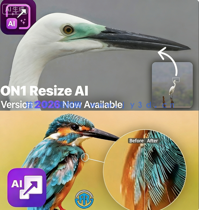 ON1 Resize AI 2026.3照片无损缩放软件V20.3.1.18535版(图1) ON1 Resize AI 2026.3照片无损缩放软件V20.3.1.18535版(图1)