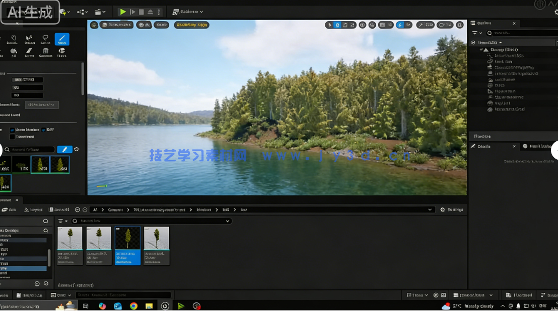 UE5影视级湖岸游戏环境场景设计入门训练视频(图3)