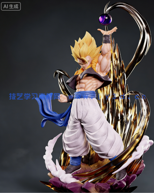 悟吉塔Gogeta《龙珠Z》动漫角色雕刻手办3D打印模型(图3)