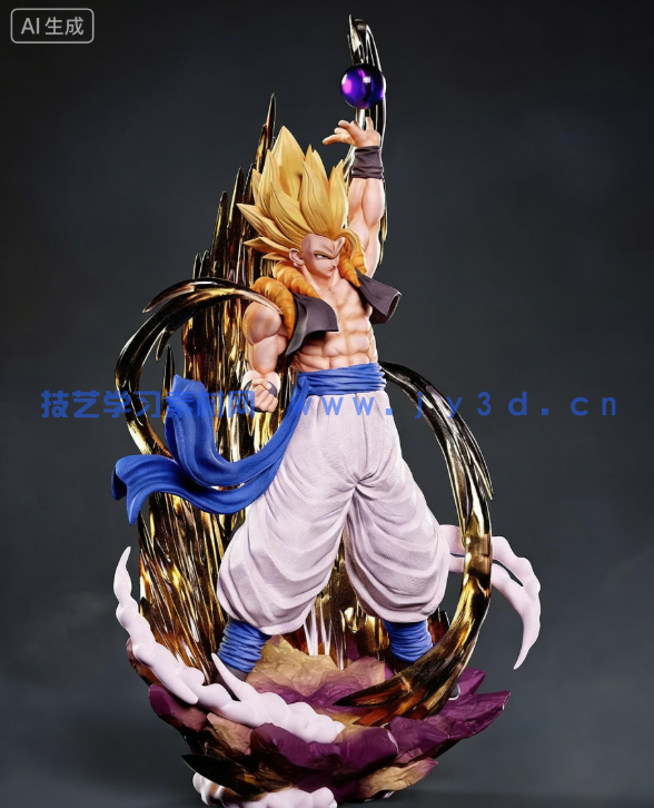 悟吉塔Gogeta《龙珠Z》动漫角色雕刻手办3D打印模型(图6)
