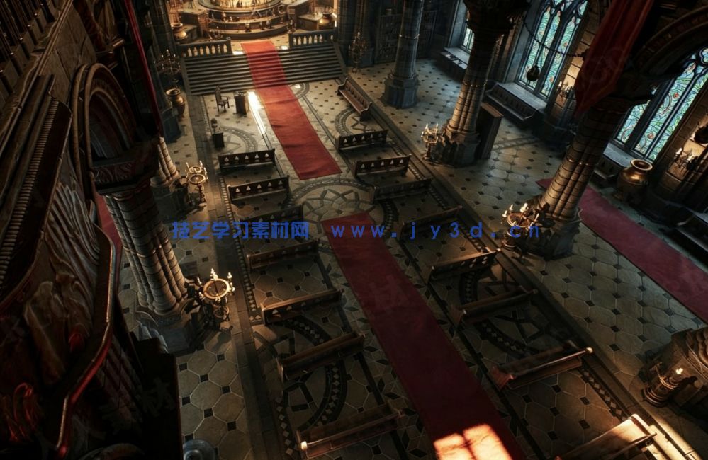 哥特式大教堂建筑内部环境场景UE游戏素材(图11)