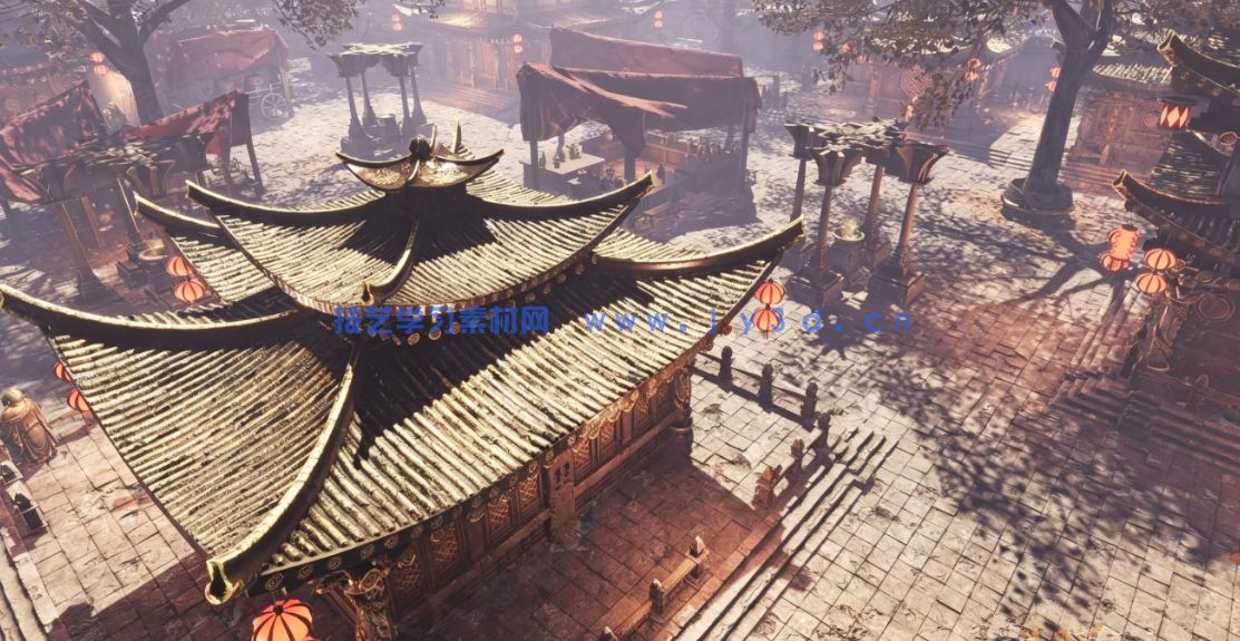 亚洲古代风格皇宫庭院环境场景Unity游戏素材(图3)