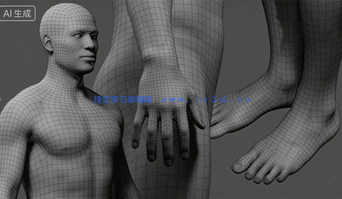 [独立角色] 男性女性角色肌肉骨骼建模雕刻基础网格3D模型合集(图6)