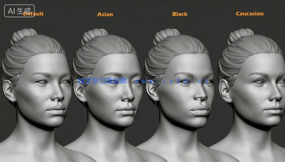 [独立角色] 男性女性角色肌肉骨骼建模雕刻基础网格3D模型合集(图7)