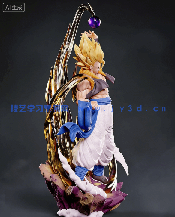 [3D打印人物] 悟吉塔Gogeta《龙珠Z》动漫角色雕刻手办3D打印模型(图6)