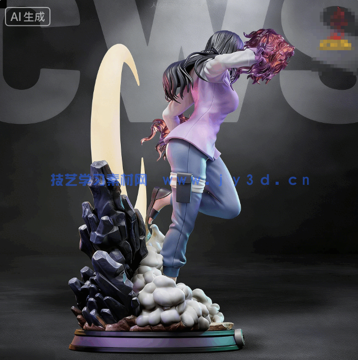 [3D打印人物] 日向雏田Hinata Hyuga是《火影忍者》动漫角色雕刻手办3D打印模型(图5)