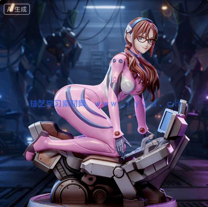 [3D打印人物] 真希波·玛丽·伊兰崔亚斯是《新世纪福音战士》动漫角色雕刻手办3D打印模型(图2)