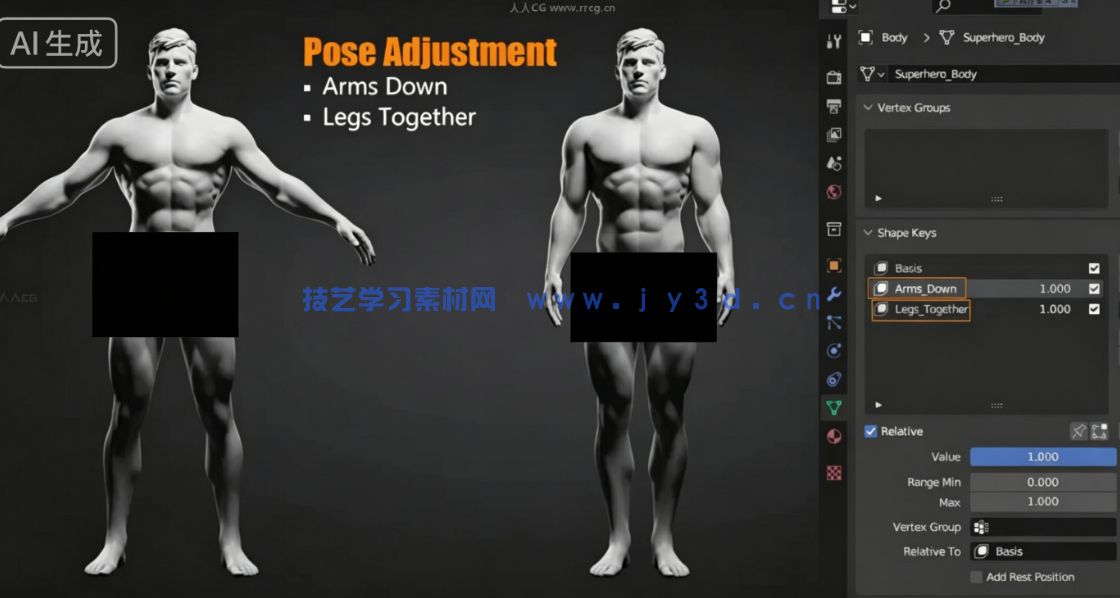 男性女性角色肌肉骨骼建模雕刻基础网格3D模型合集(图7) 男性女性角色肌肉骨骼建模雕刻基础网格3D模型合集(图7)