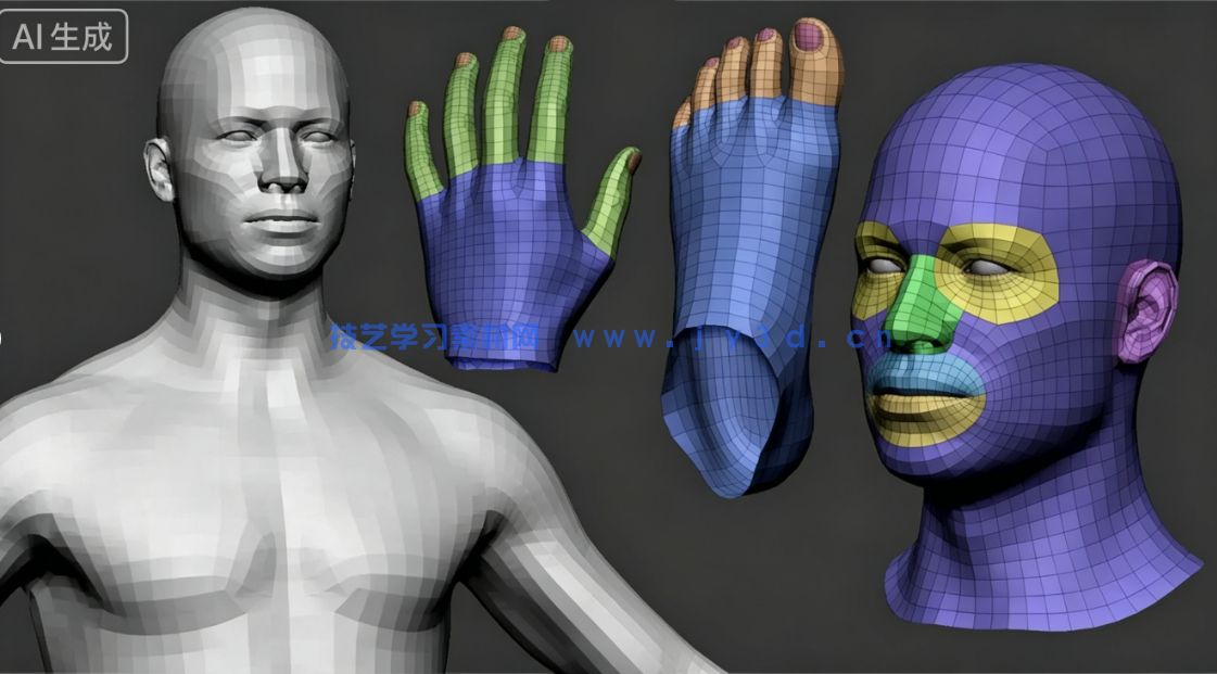 男性女性角色肌肉骨骼建模雕刻基础网格3D模型合集(图10) 男性女性角色肌肉骨骼建模雕刻基础网格3D模型合集(图10)