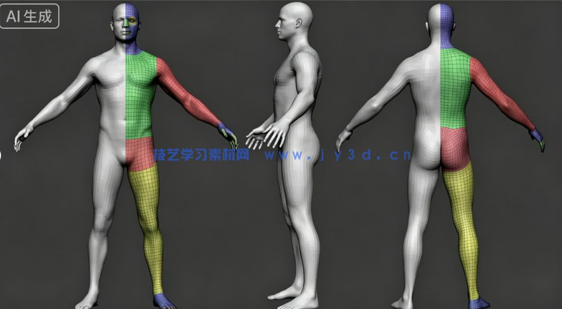 男性女性角色肌肉骨骼建模雕刻基础网格3D模型合集(图11) 男性女性角色肌肉骨骼建模雕刻基础网格3D模型合集(图11)