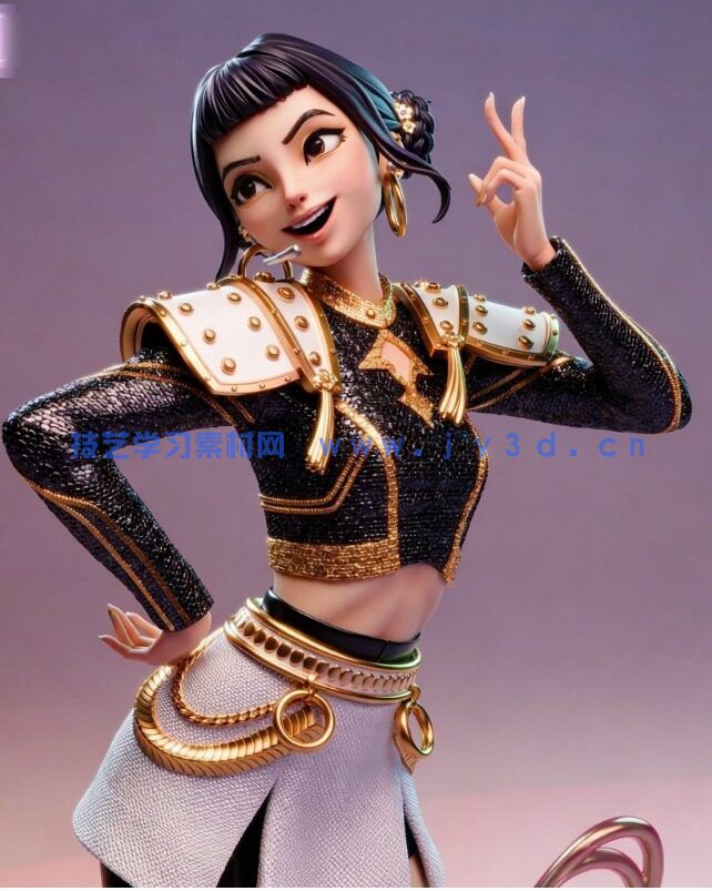 佐伊Zoey掐腰姿势《K-Pop恶魔猎人》动画角色雕刻手办3D打印模型(图5) 佐伊Zoey掐腰姿势《K-Pop恶魔猎人》动画角色雕刻手办3D打印模型(图5)