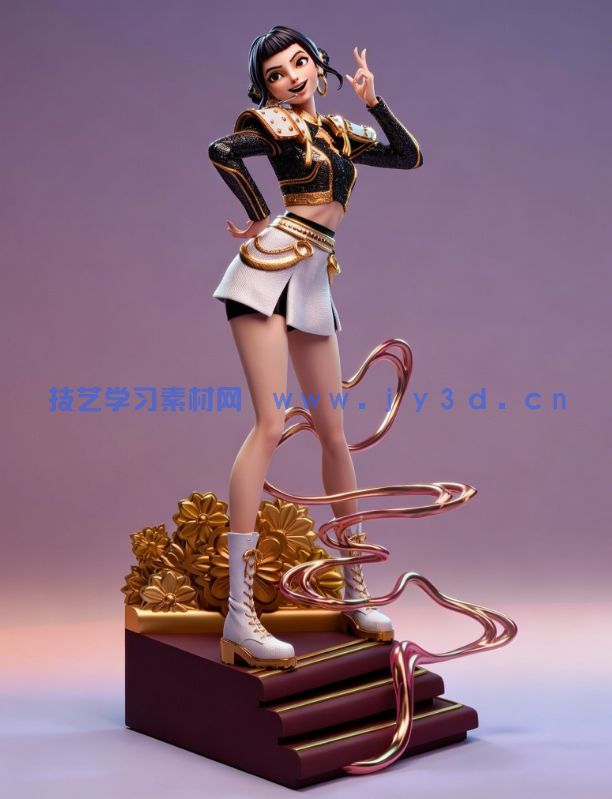 佐伊Zoey掐腰姿势《K-Pop恶魔猎人》动画角色雕刻手办3D打印模型(图2) 佐伊Zoey掐腰姿势《K-Pop恶魔猎人》动画角色雕刻手办3D打印模型(图2)