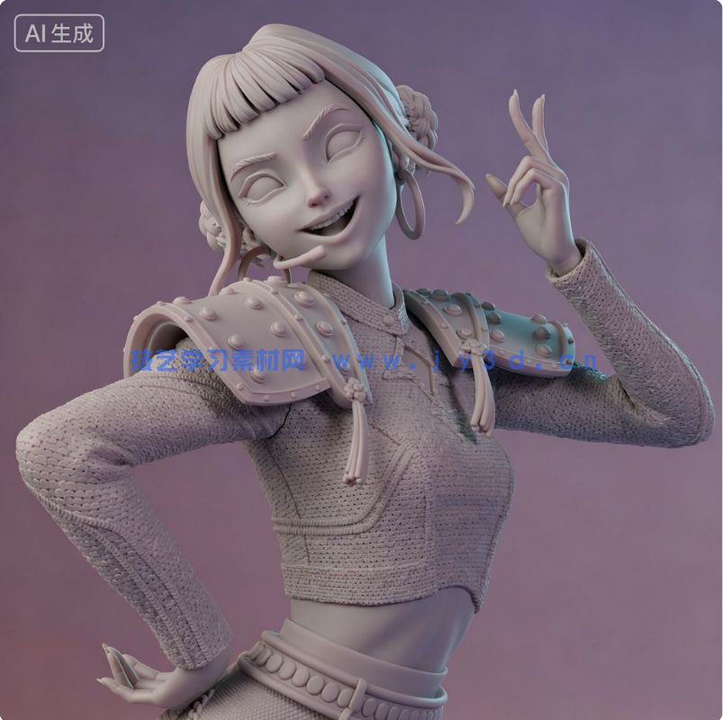 佐伊Zoey掐腰姿势《K-Pop恶魔猎人》动画角色雕刻手办3D打印模型(图7) 佐伊Zoey掐腰姿势《K-Pop恶魔猎人》动画角色雕刻手办3D打印模型(图7)