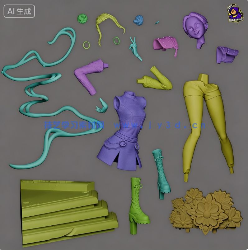 佐伊Zoey掐腰姿势《K-Pop恶魔猎人》动画角色雕刻手办3D打印模型(图9) 佐伊Zoey掐腰姿势《K-Pop恶魔猎人》动画角色雕刻手办3D打印模型(图9)