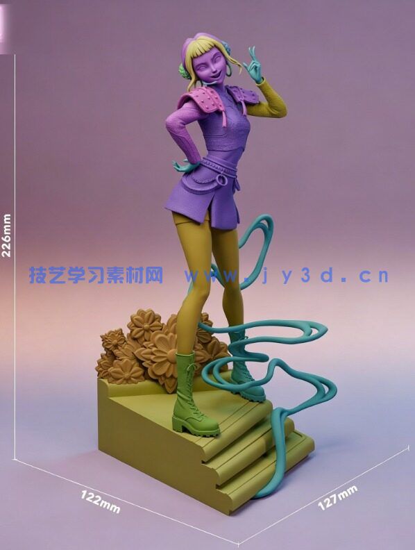 佐伊Zoey掐腰姿势《K-Pop恶魔猎人》动画角色雕刻手办3D打印模型(图10) 佐伊Zoey掐腰姿势《K-Pop恶魔猎人》动画角色雕刻手办3D打印模型(图10)