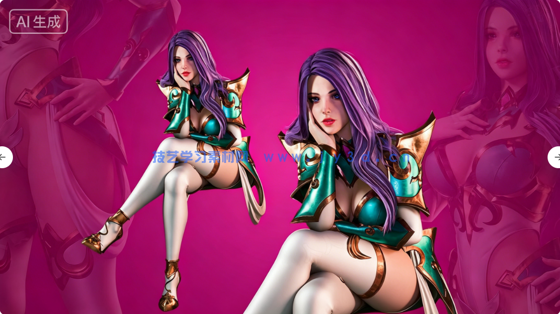 阿祖拉女性骑士战士角色模型UE游戏素材(图7) 阿祖拉女性骑士战士角色模型UE游戏素材(图7)