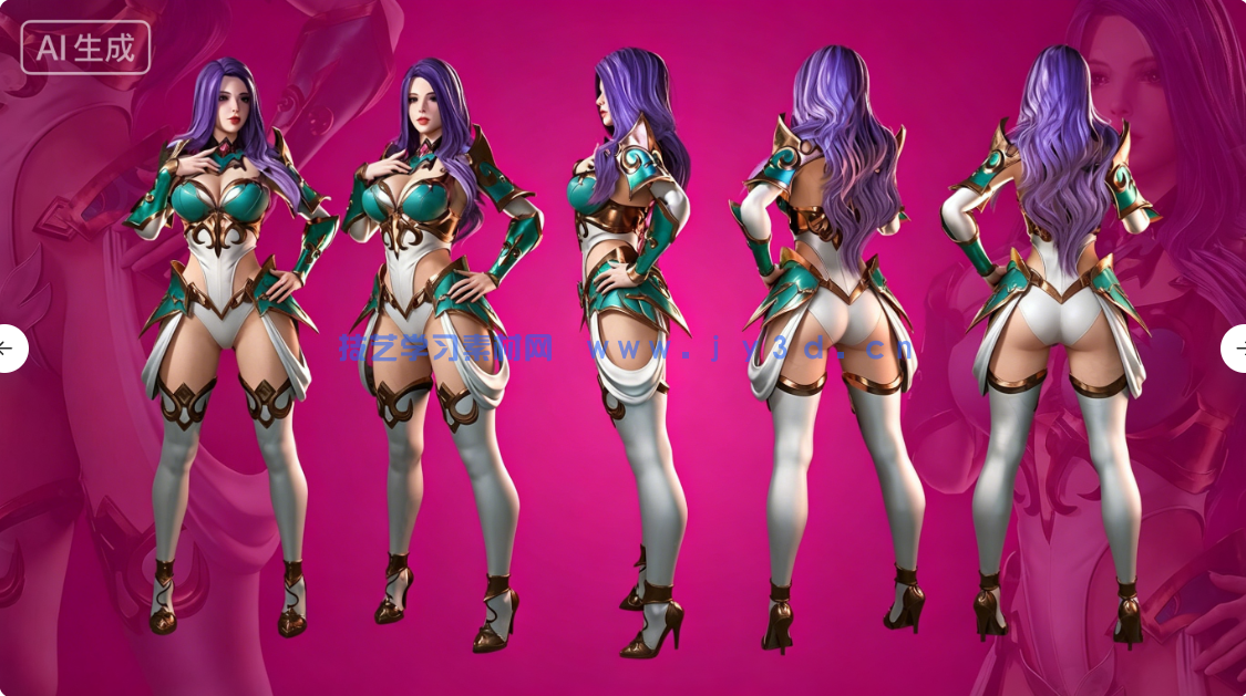 阿祖拉女性骑士战士角色模型UE游戏素材(图8) 阿祖拉女性骑士战士角色模型UE游戏素材(图8)