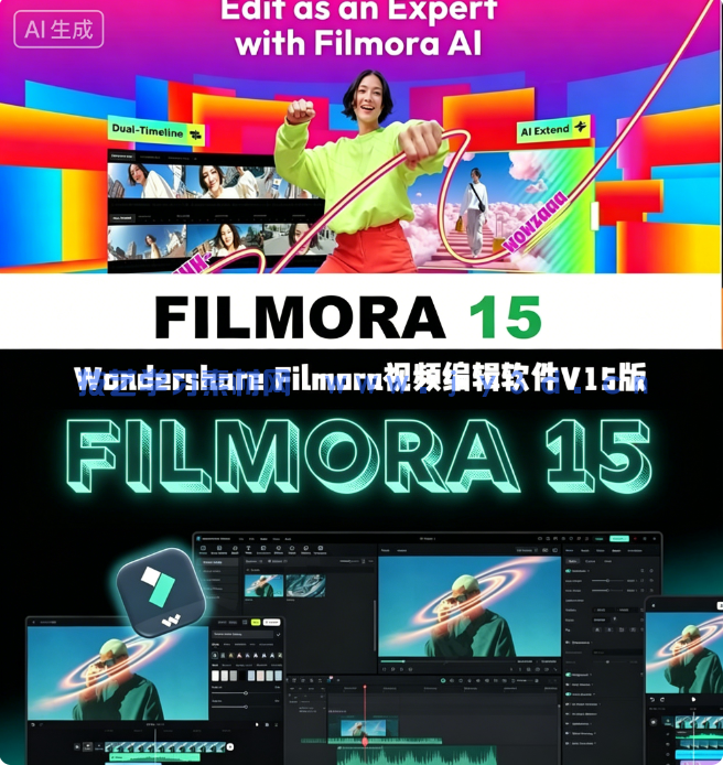 Wondershare Filmora视频编辑软件V15.3.20版(图1)