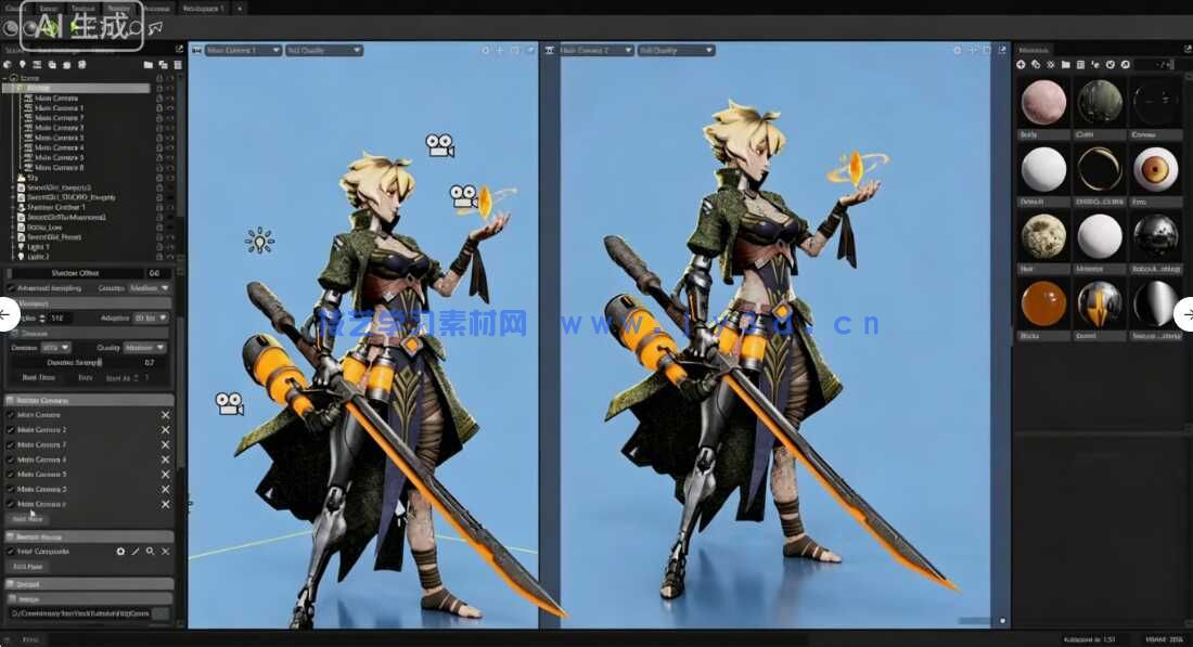 【中文字幕】Zbrush持剑女孩游戏角色雕刻设计全流程视频教程(图7)