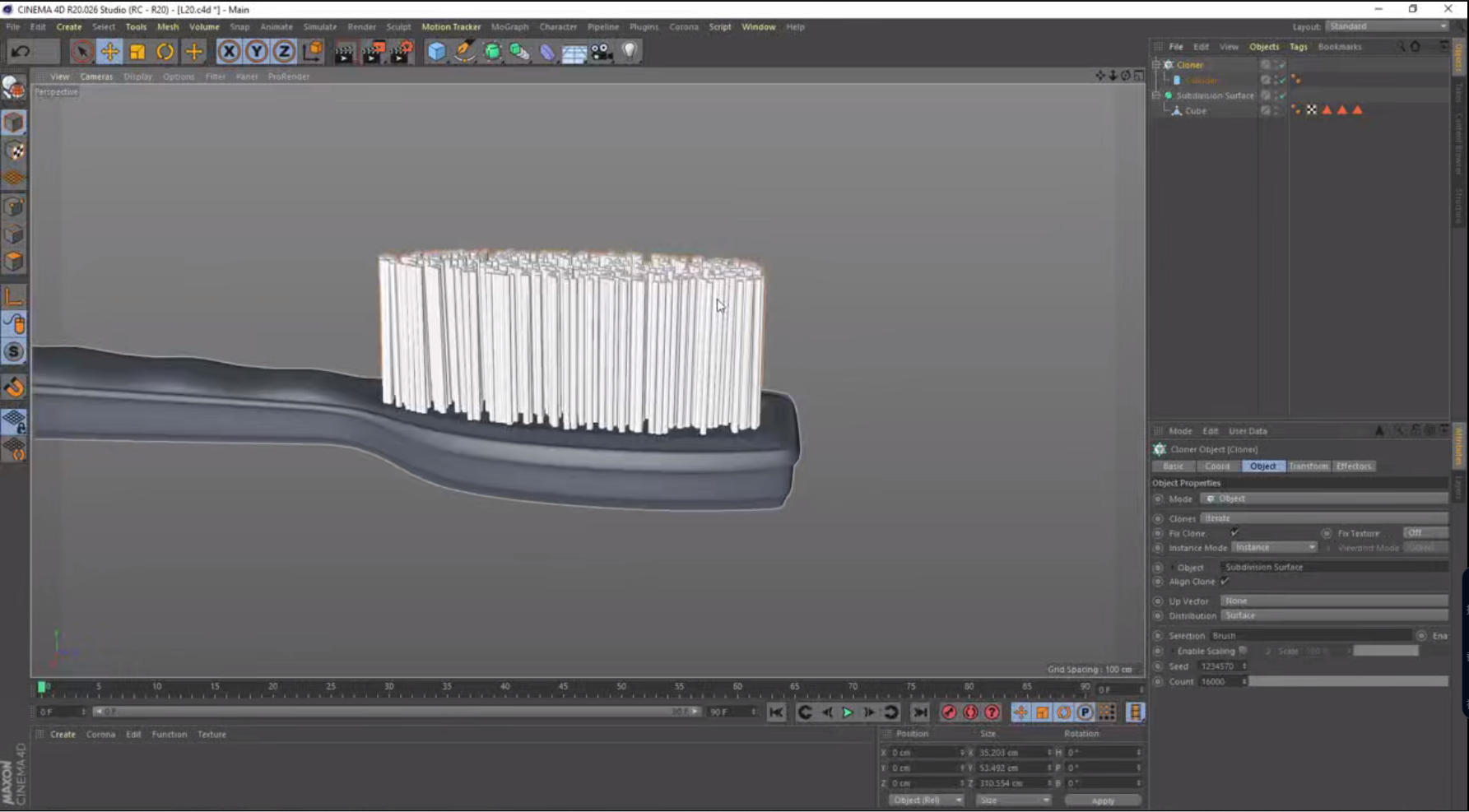 C4D+PS制作牙刷产品建模渲染教程(图3)